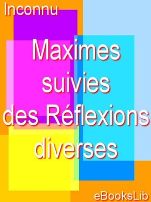 cover image of Maximes; suivies des Réflexions diverses